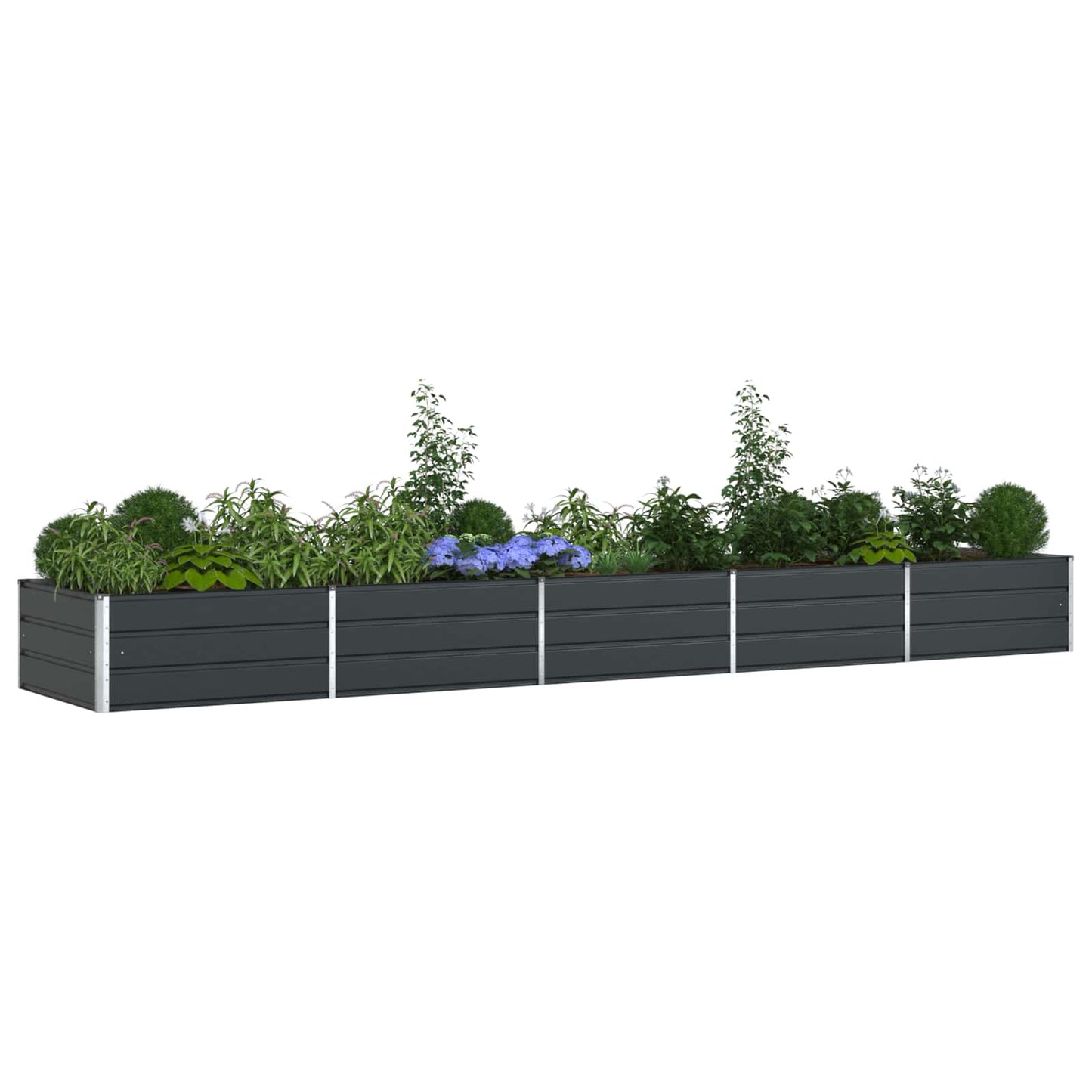 vidaXL Jardinière Gris anthracite 195 x 100 x 45 cm Acier galvanisé