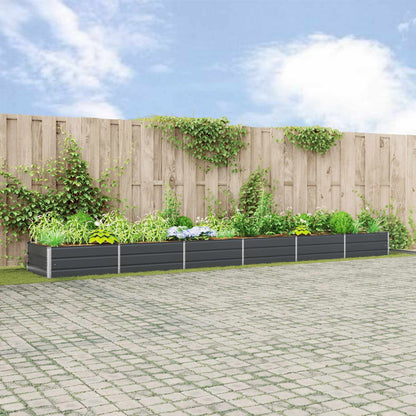vidaXL Jardinière Gris anthracite 195 x 100 x 45 cm Acier galvanisé