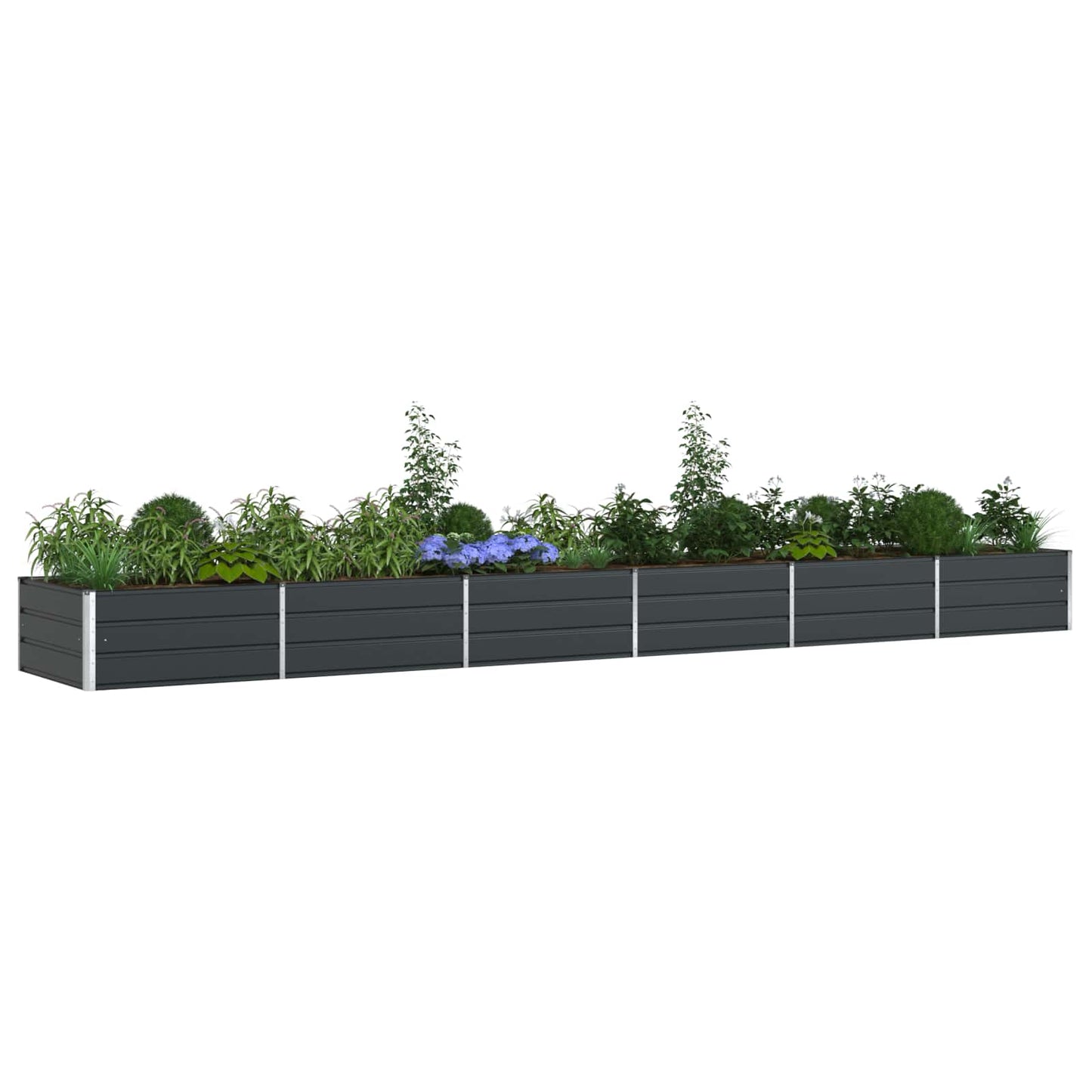 vidaXL Jardinière Gris anthracite 195 x 100 x 45 cm Acier galvanisé