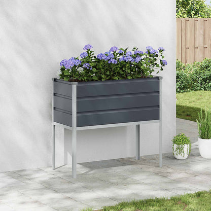 vidaXL Pflanzkübel Anthrazit 100 x 45 x 90 cm Verzinkter Stahl