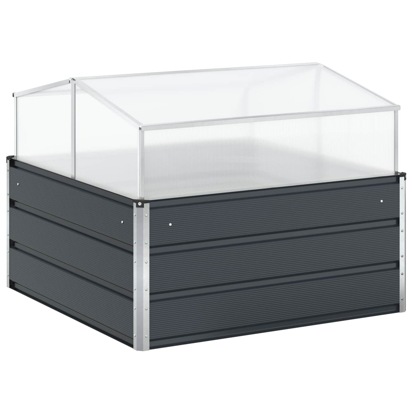 vidaXL Pflanzkübel Anthrazit 100 x 100 x 77 cm Verzinkter Stahl