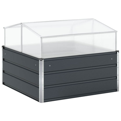 vidaXL Pflanzkübel Anthrazit 100 x 100 x 77 cm Verzinkter Stahl
