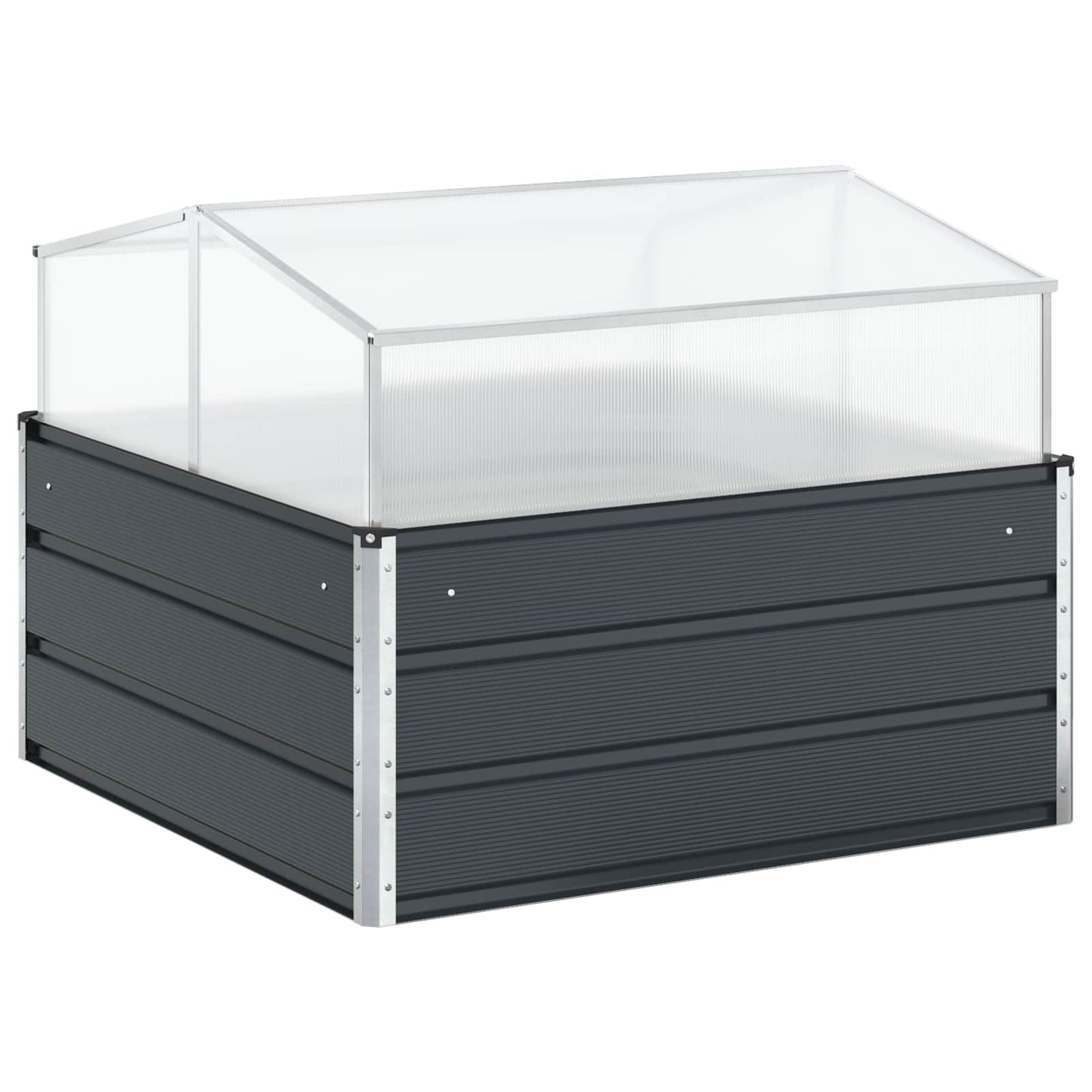 vidaXL Pflanzkübel Anthrazit 100 x 100 x 77 cm Verzinkter Stahl
