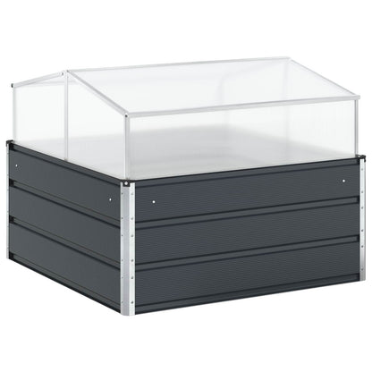 vidaXL Pflanzkübel Anthrazit 100 x 100 x 77 cm Verzinkter Stahl