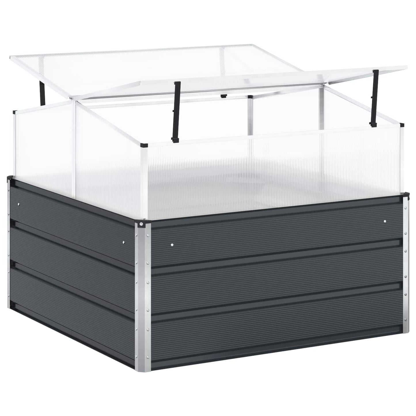 vidaXL Pflanzkübel Anthrazit 100 x 100 x 77 cm Verzinkter Stahl