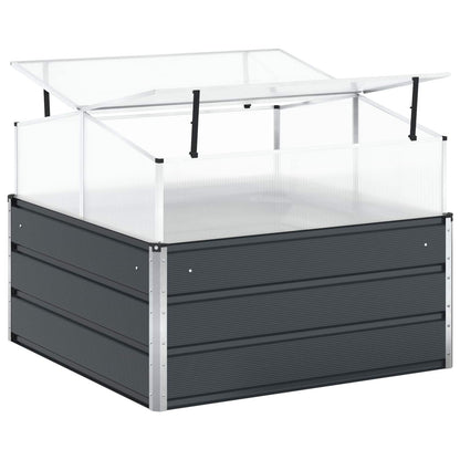 vidaXL Pflanzkübel Anthrazit 100 x 100 x 77 cm Verzinkter Stahl