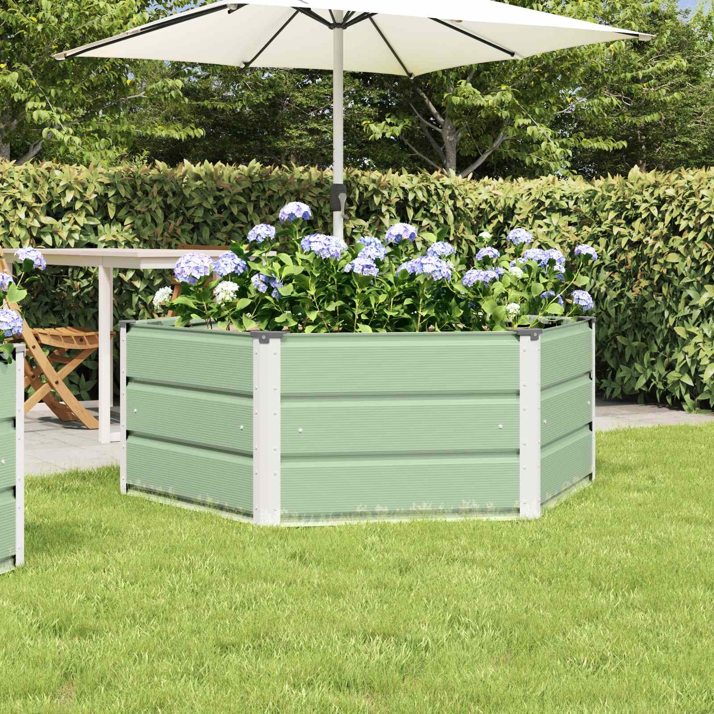 vidaXL Jardinière vert pastel 129 x 129 x 45 cm acier