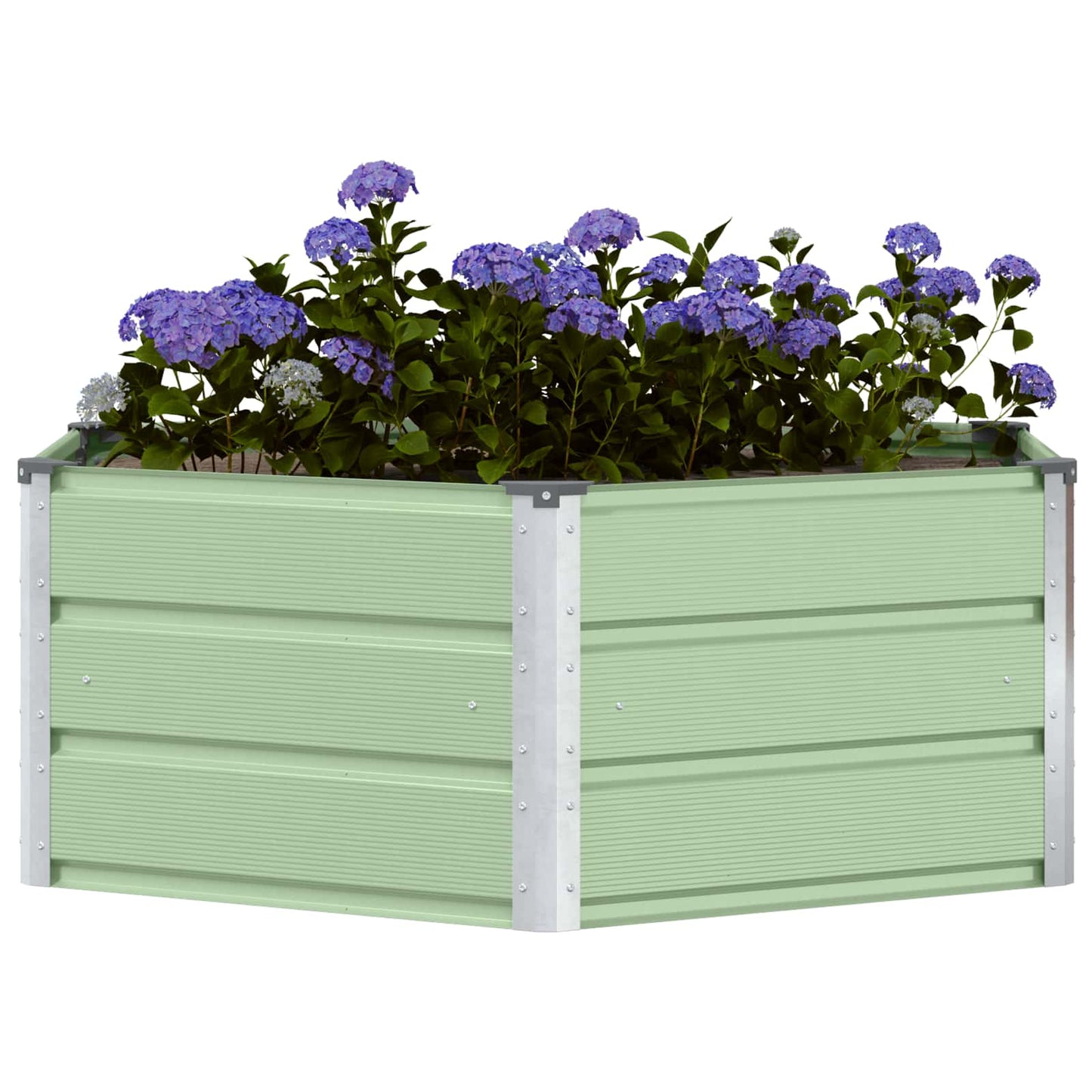 vidaXL Jardinière vert pastel 129 x 129 x 45 cm acier