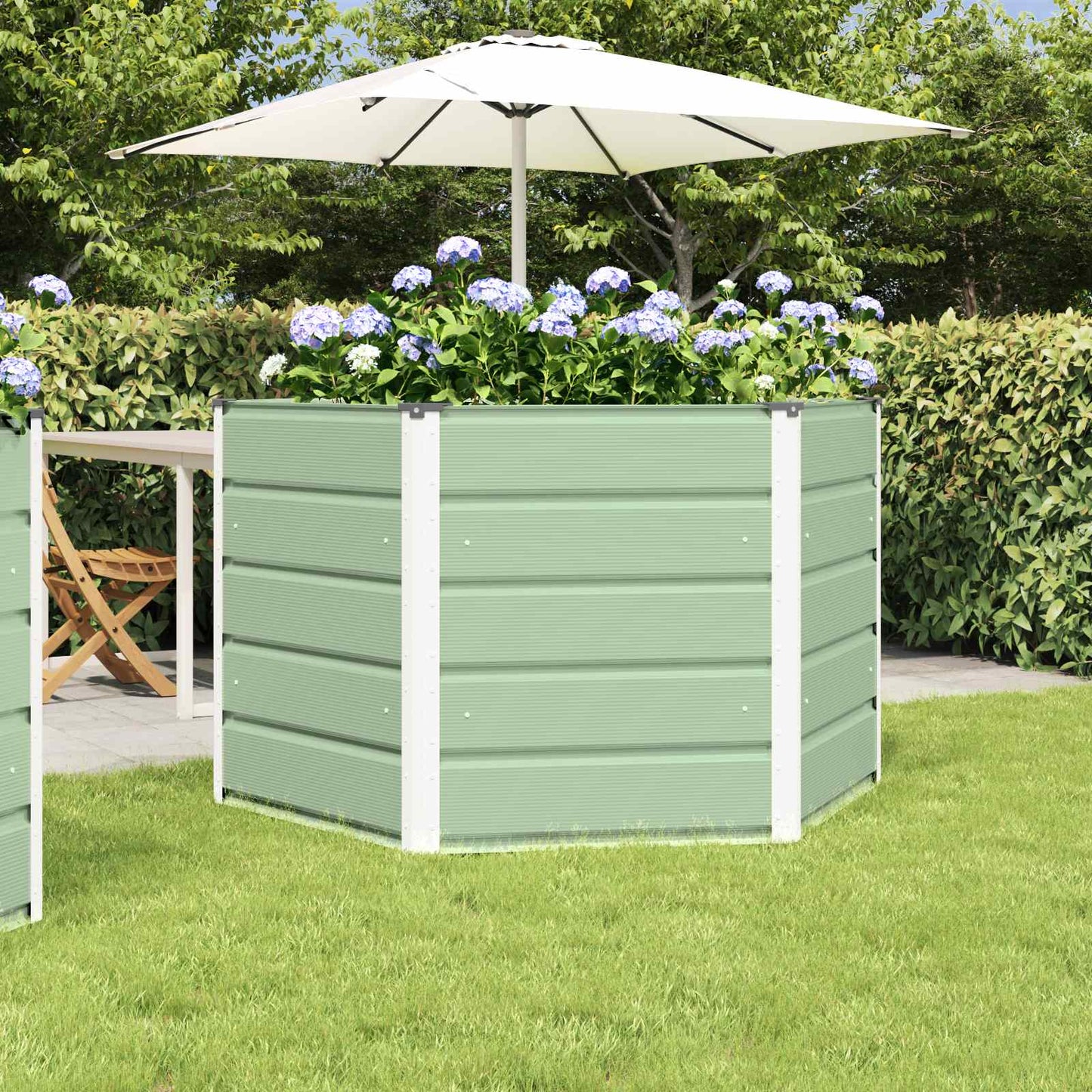 Pflanzkübel Pastellgrün 129 x 129 x 75 cm Stahl