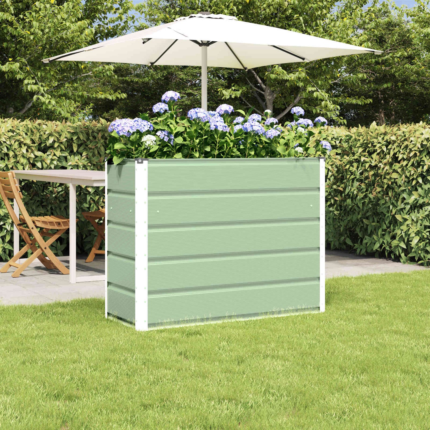 vidaXL Pflanzkübel Grün 100 x 40 x 75 cm Stahl