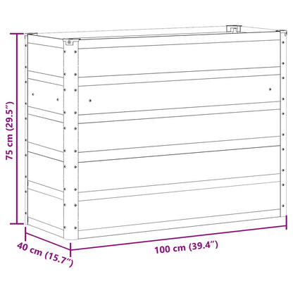 vidaXL Pflanzkübel Grün 100 x 40 x 75 cm Stahl