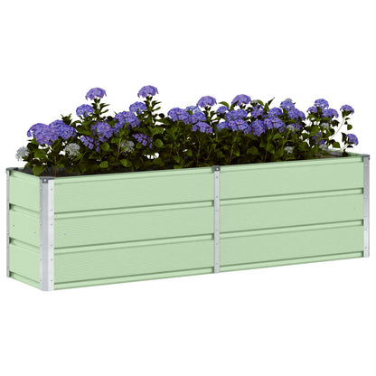 vidaXL Pflanzkübel Grün 160 x 40 x 45 cm Stahl