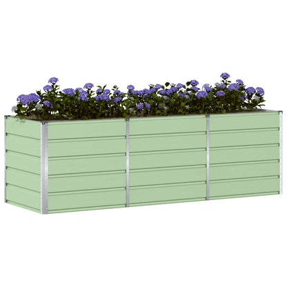 vidaXL Pflanzkübel Grün 240 x 80 x 75 cm Stahl