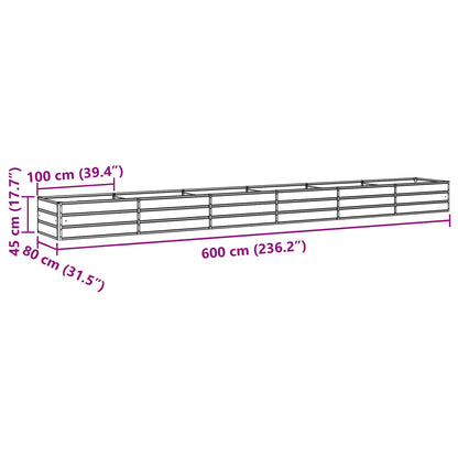 Pflanzkübel Grün 600 x 80 x 45 cm Stahl