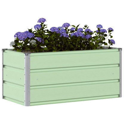 vidaXL Pflanzkübel Pastellgrün 100 x 50 x 45 cm Verzinkter Stahl