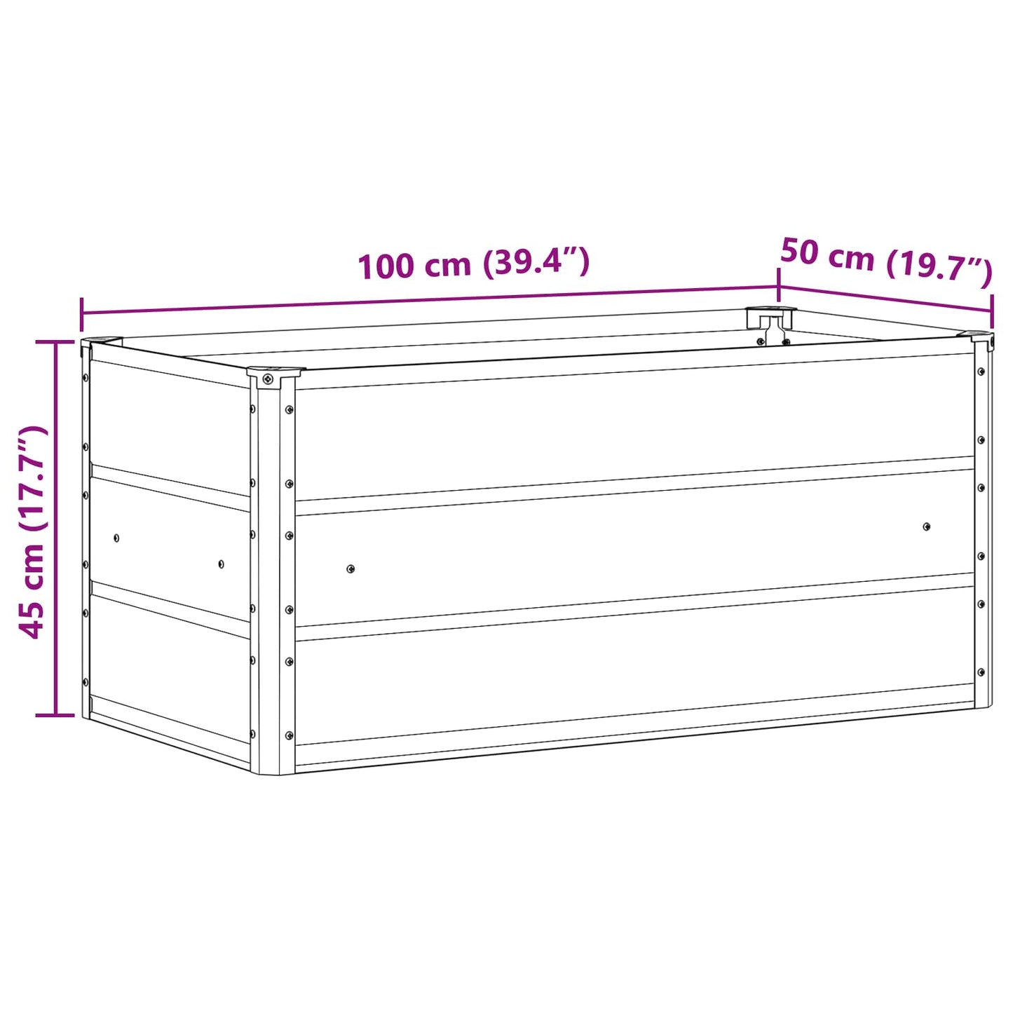 vidaXL Pflanzkübel Pastellgrün 100 x 50 x 45 cm Verzinkter Stahl