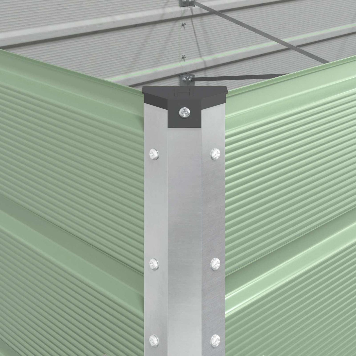 vidaXL Pflanzkübel Pastellgrün 195 x 100 x 45 cm Verzinkter Stahl