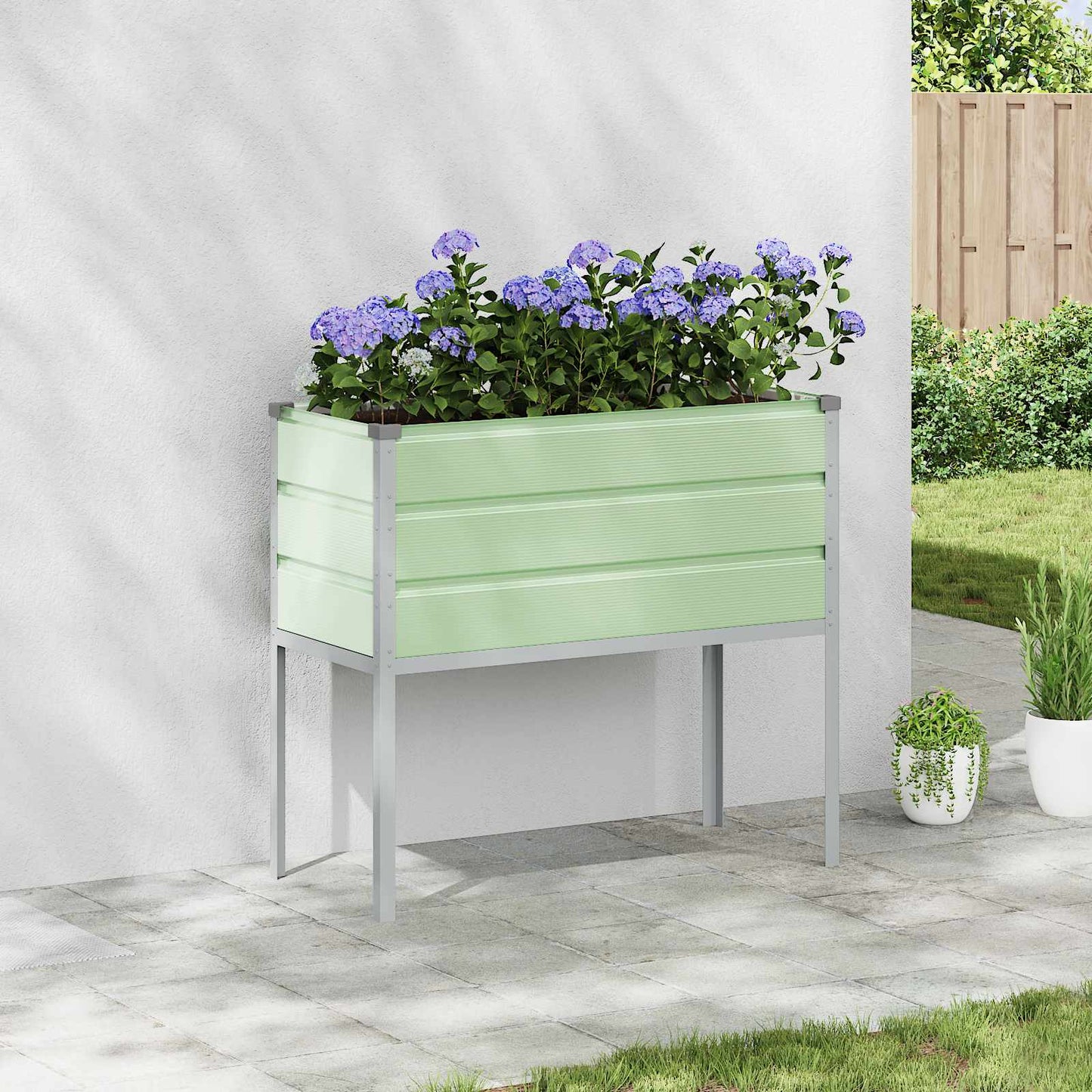 vidaXL Pflanzkübel Pastellgrün 100 x 45 x 90 cm Verzinkter Stahl