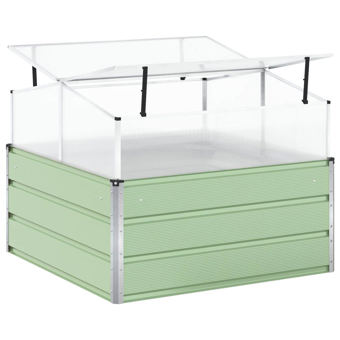 vidaXL Pflanzkübel Pastellgrün 100 x 100 x 77 cm Verzinkter Stahl