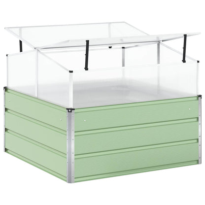 vidaXL Pflanzkübel Pastellgrün 100 x 100 x 77 cm Verzinkter Stahl