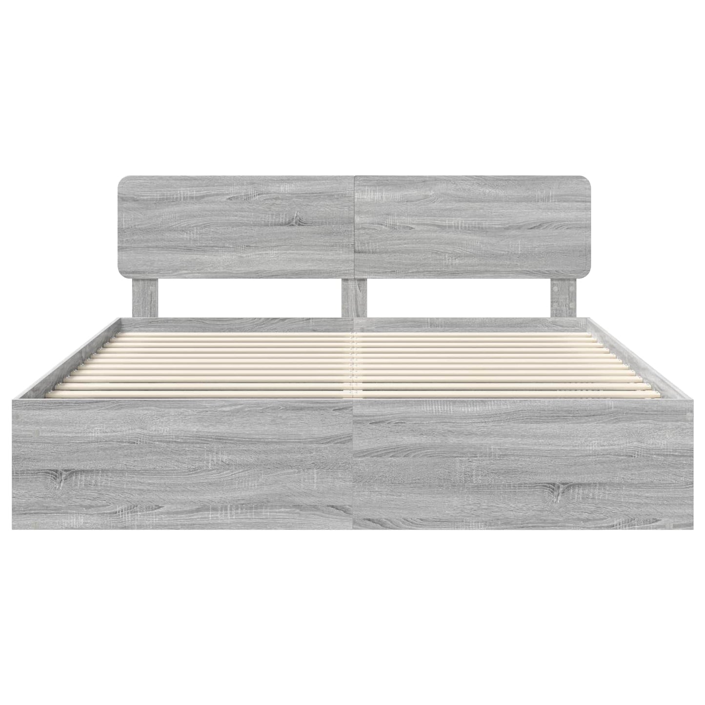 vidaXL Bettrahmen Graues Sonoma 200 x 200 cm Massives Kiefernholz