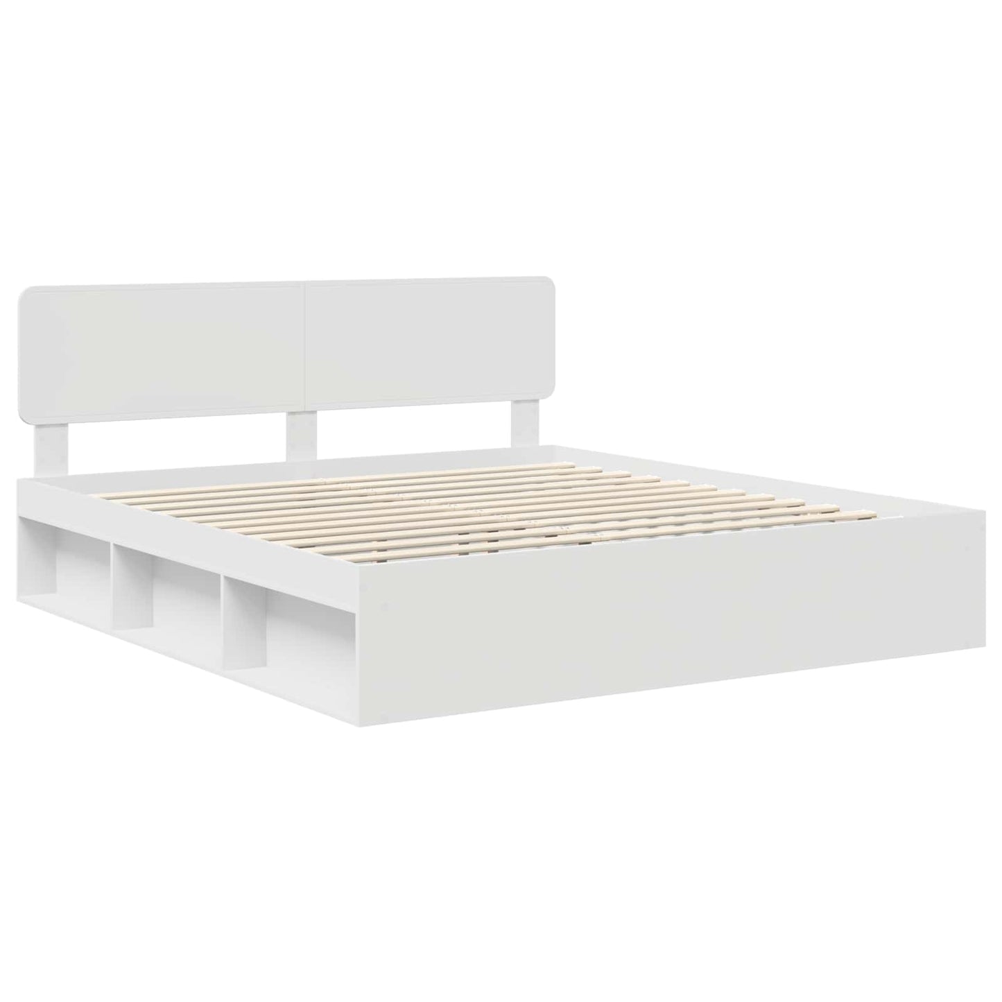 vidaXL Bettrahmen mit Kopfteil Weiß 180 x 200 cm Massives Kiefernholz