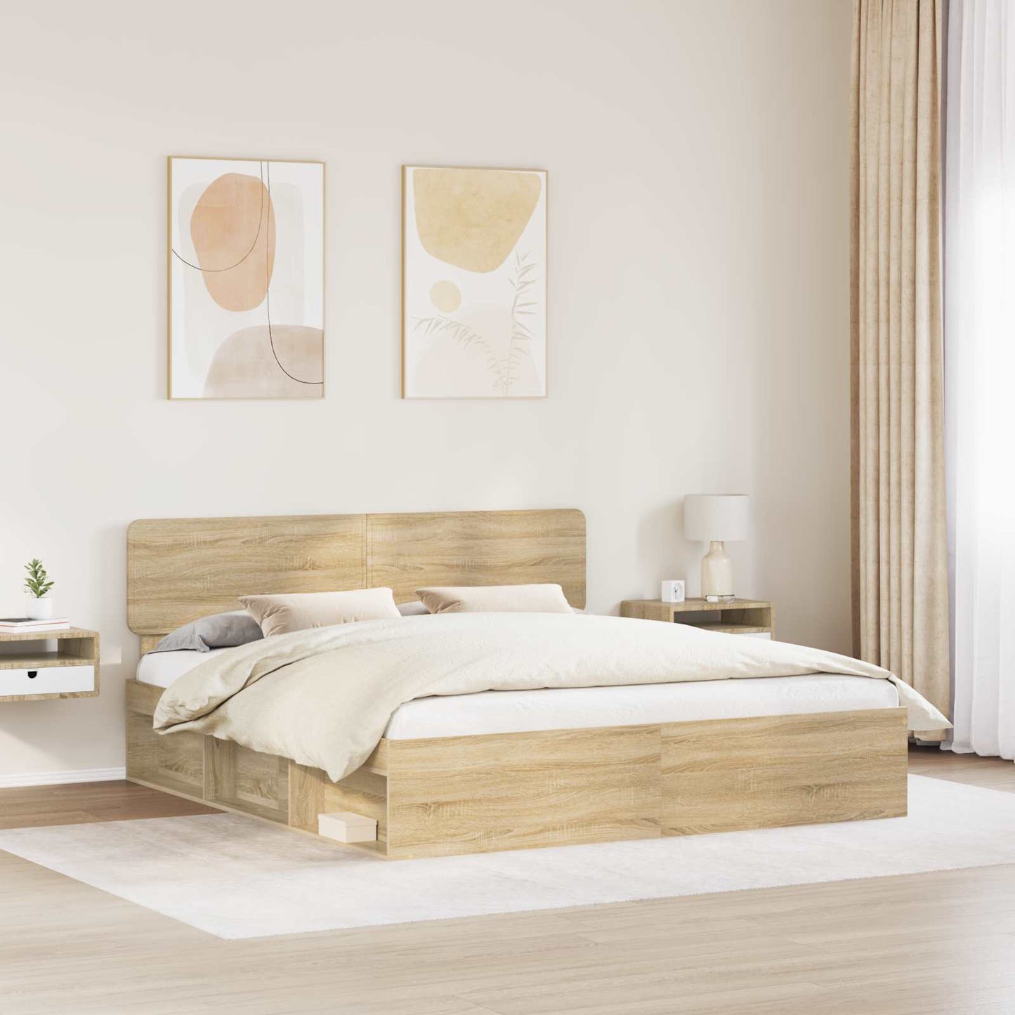 vidaXL Bettrahmen Sonoma 180 x 200 cm Massives Kiefernholz