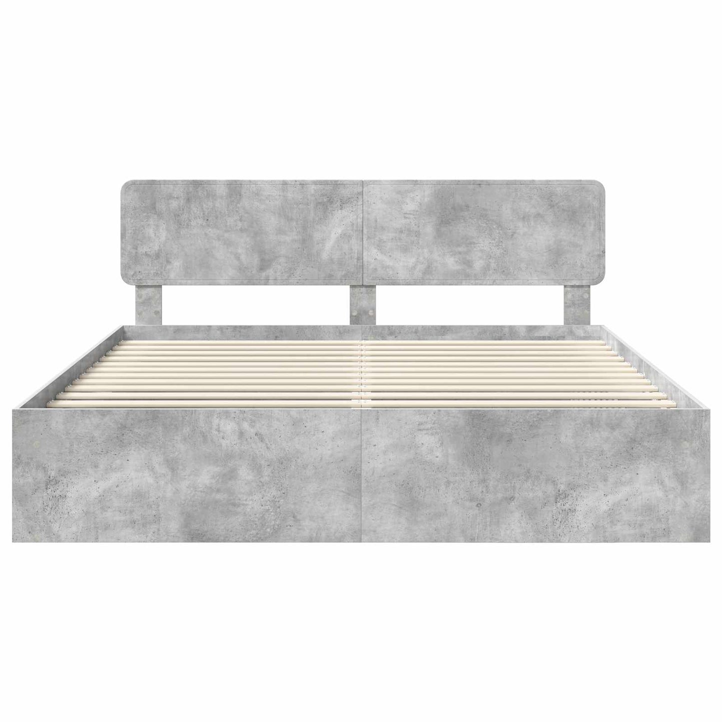 vidaXL Bettrahmen mit Kopfteil Beton 180 x 200 cm Massives Kiefernholz