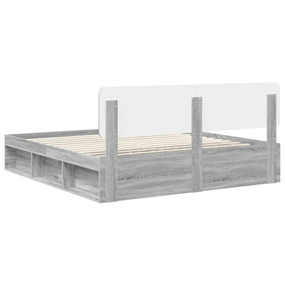 vidaXL Bettrahmen Graues Sonoma 180 x 200 cm Massives Kiefernholz