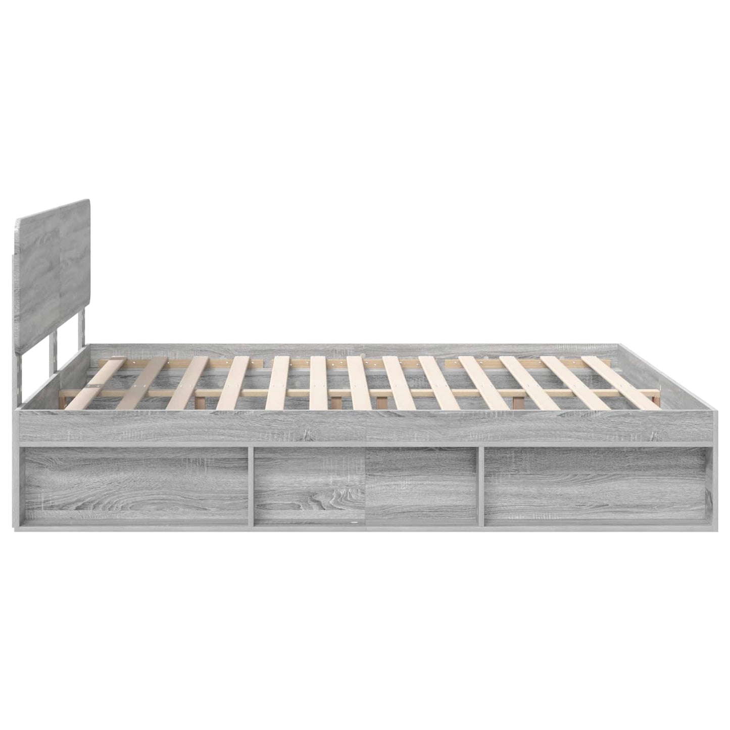 vidaXL Bettrahmen Graues Sonoma 180 x 200 cm Massives Kiefernholz