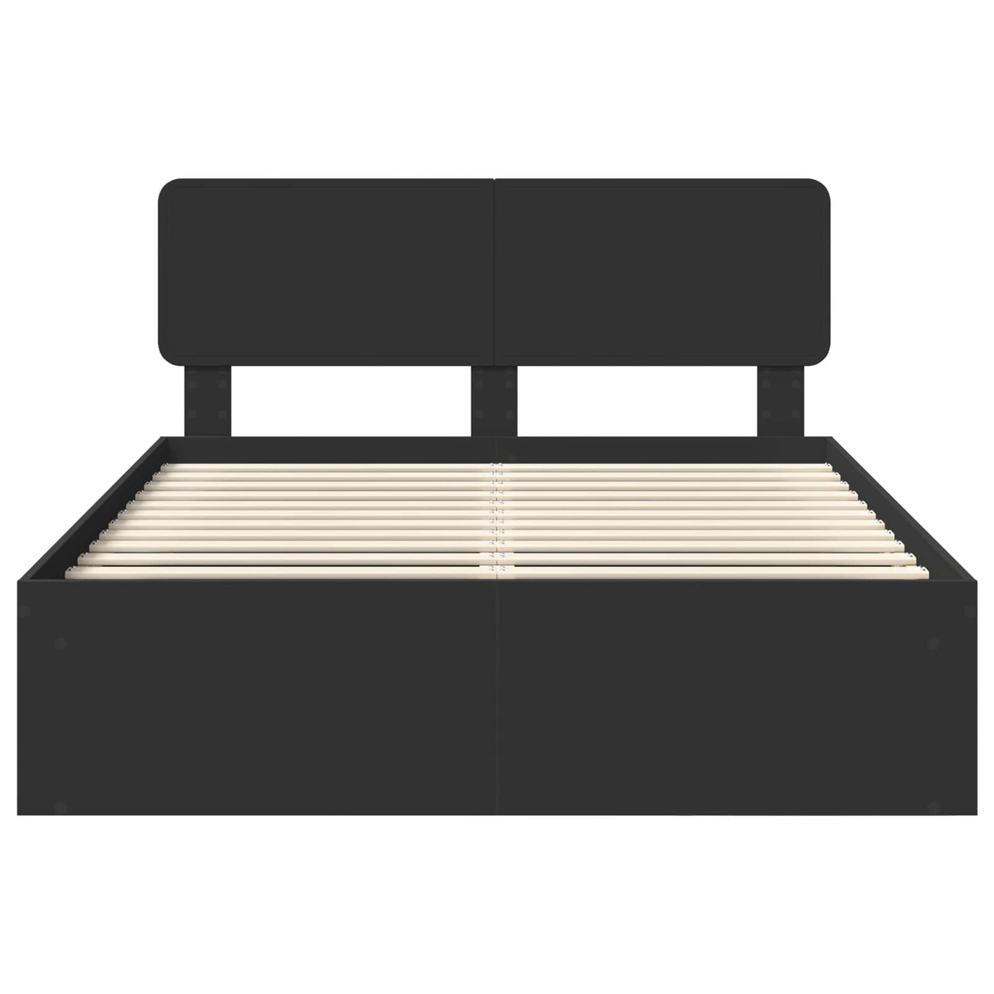 Bettrahmen Schwarz 160 x 200 cm Massives Kiefernholz