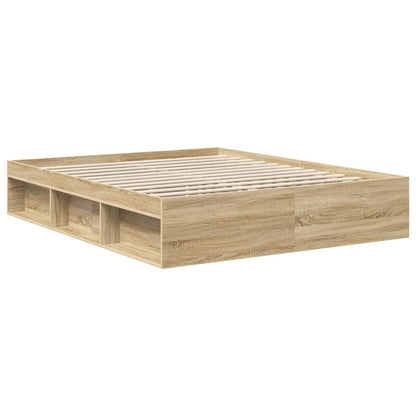 vidaXL Bettrahmen Sonoma 160 x 200 cm Massives Kiefernholz