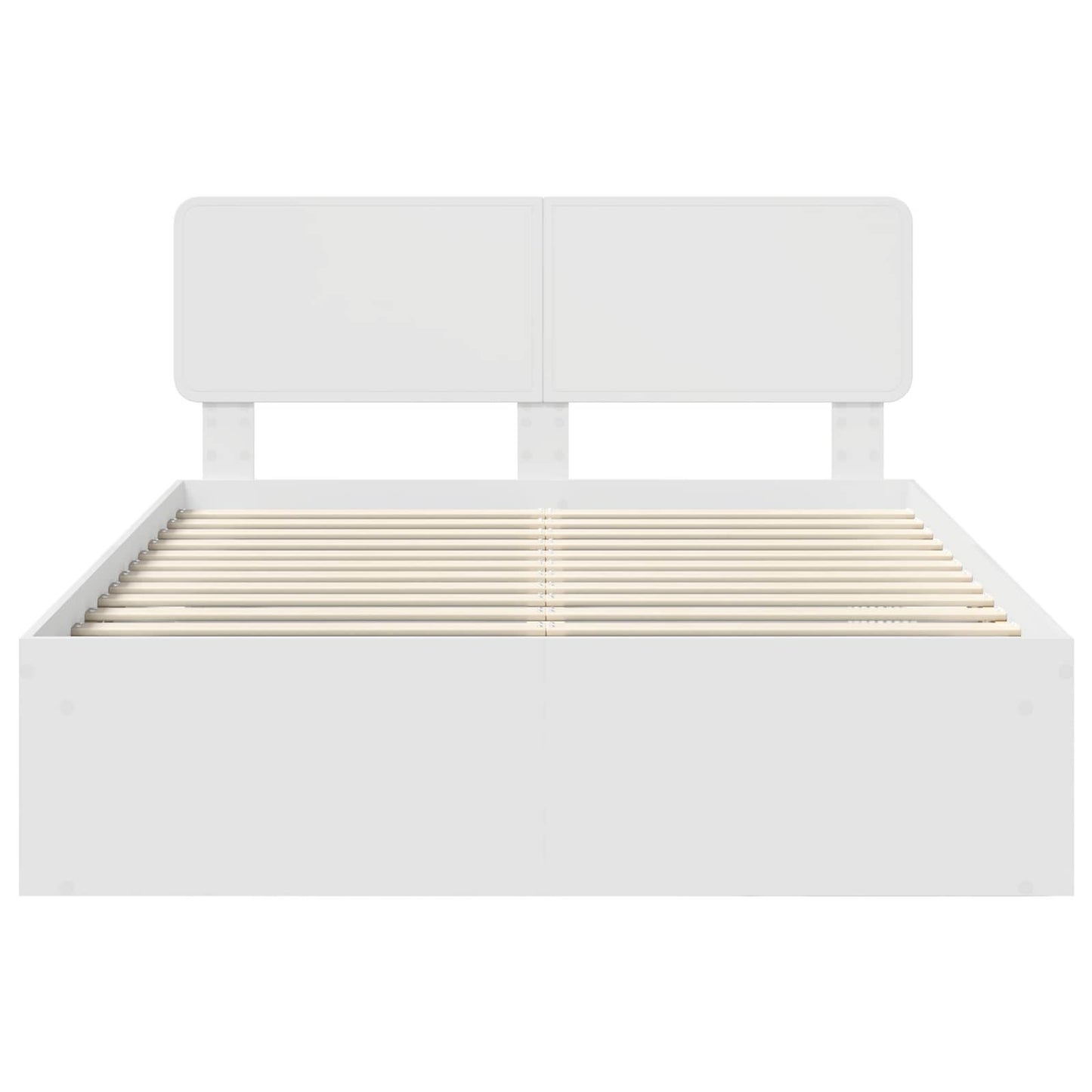 Bettrahmen mit Kopfteil Weiß 150 x 200 cm Massives Kiefernholz