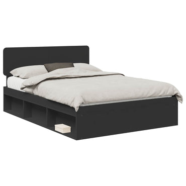 vidaXL Bettrahmen Schwarz 150 x 200 cm Massives Kiefernholz