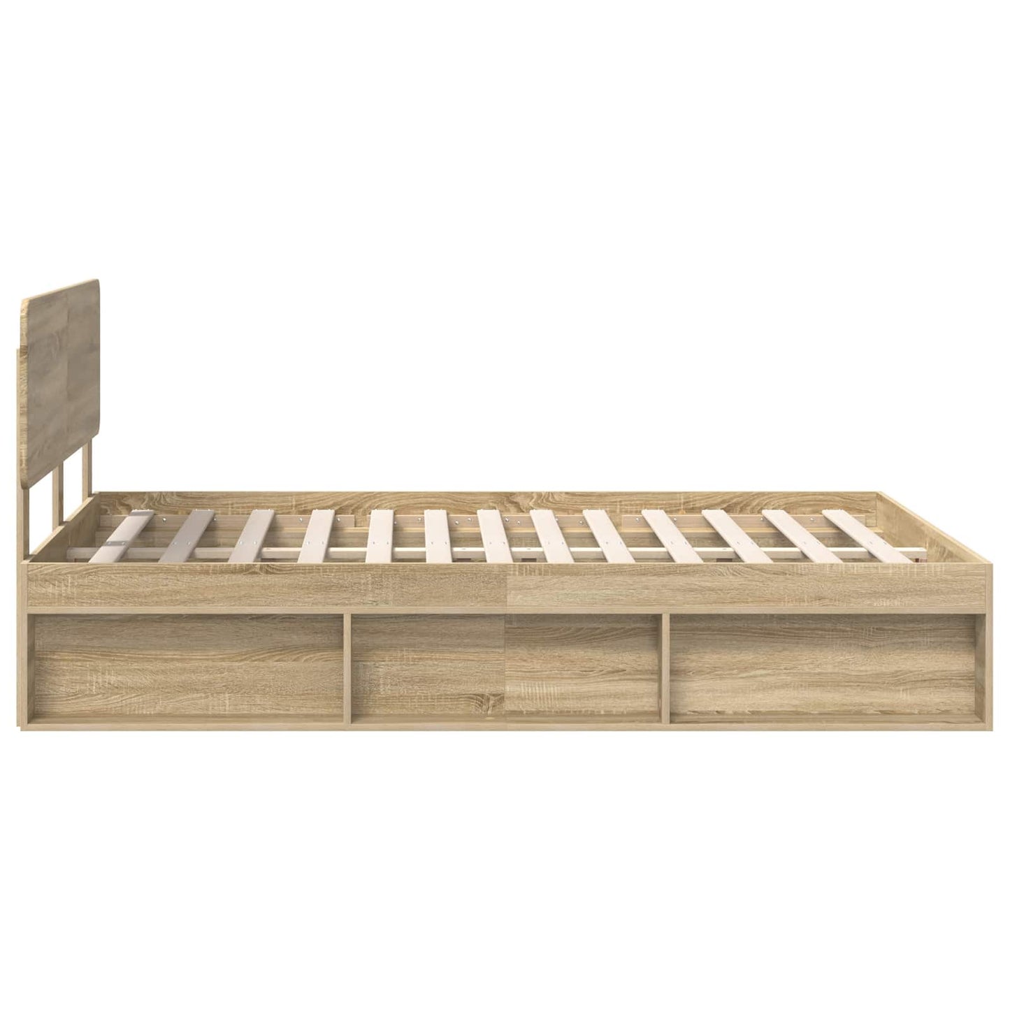 vidaXL Bettrahmen Sonoma-Eiche 150 x 200 cm Massives Kiefernholz