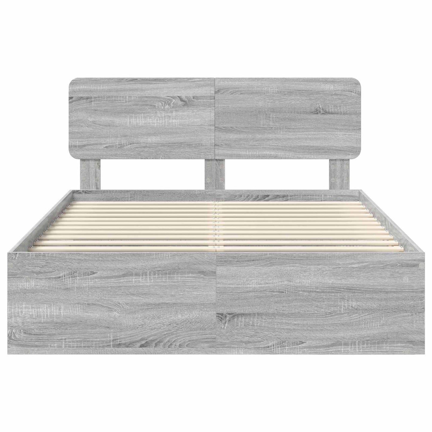vidaXL Bettrahmen Graues Sonoma 140 x 200 cm Massives Kiefernholz