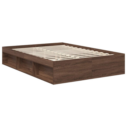 vidaXL Bettrahmen Braun Eichen-Optik 140 x 200 cm Massives Kiefernholz