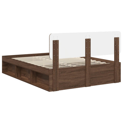 vidaXL Bettrahmen Braun Eichen-Optik 140 x 200 cm Massives Kiefernholz