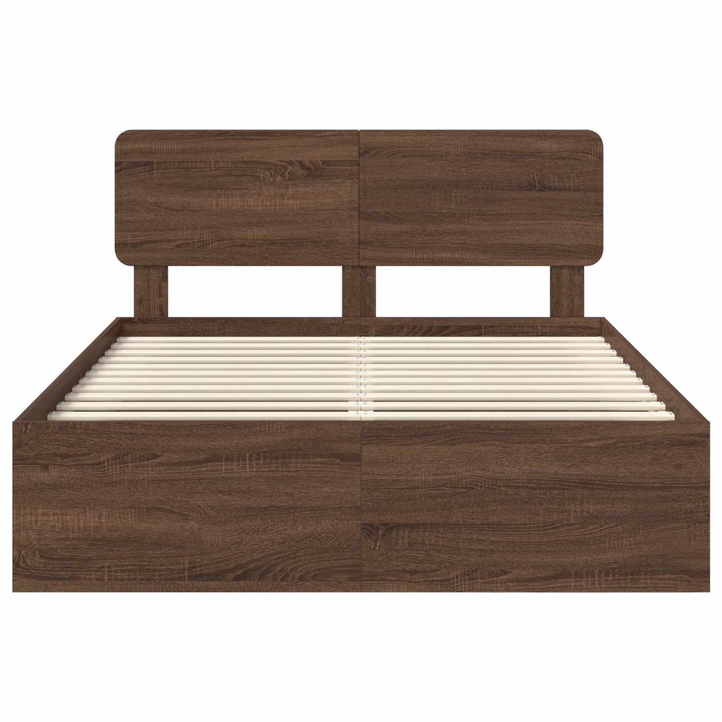 vidaXL Bettrahmen Braun Eichen-Optik 140 x 200 cm Massives Kiefernholz