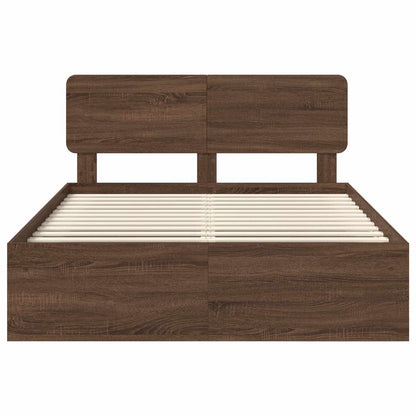 vidaXL Bettrahmen Braun Eichen-Optik 140 x 200 cm Massives Kiefernholz