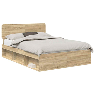 vidaXL Bettrahmen Sonoma 140 x 190 cm Massives Kiefernholz