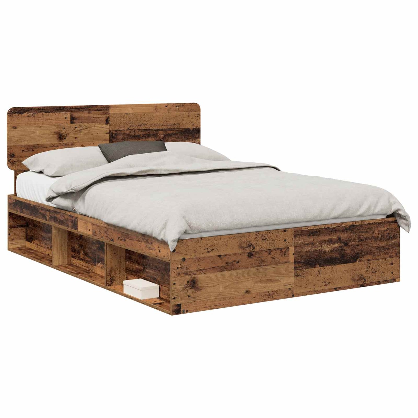 vidaXL Bettrahmen Altholz 140 x 190 cm Massives Kiefernholz