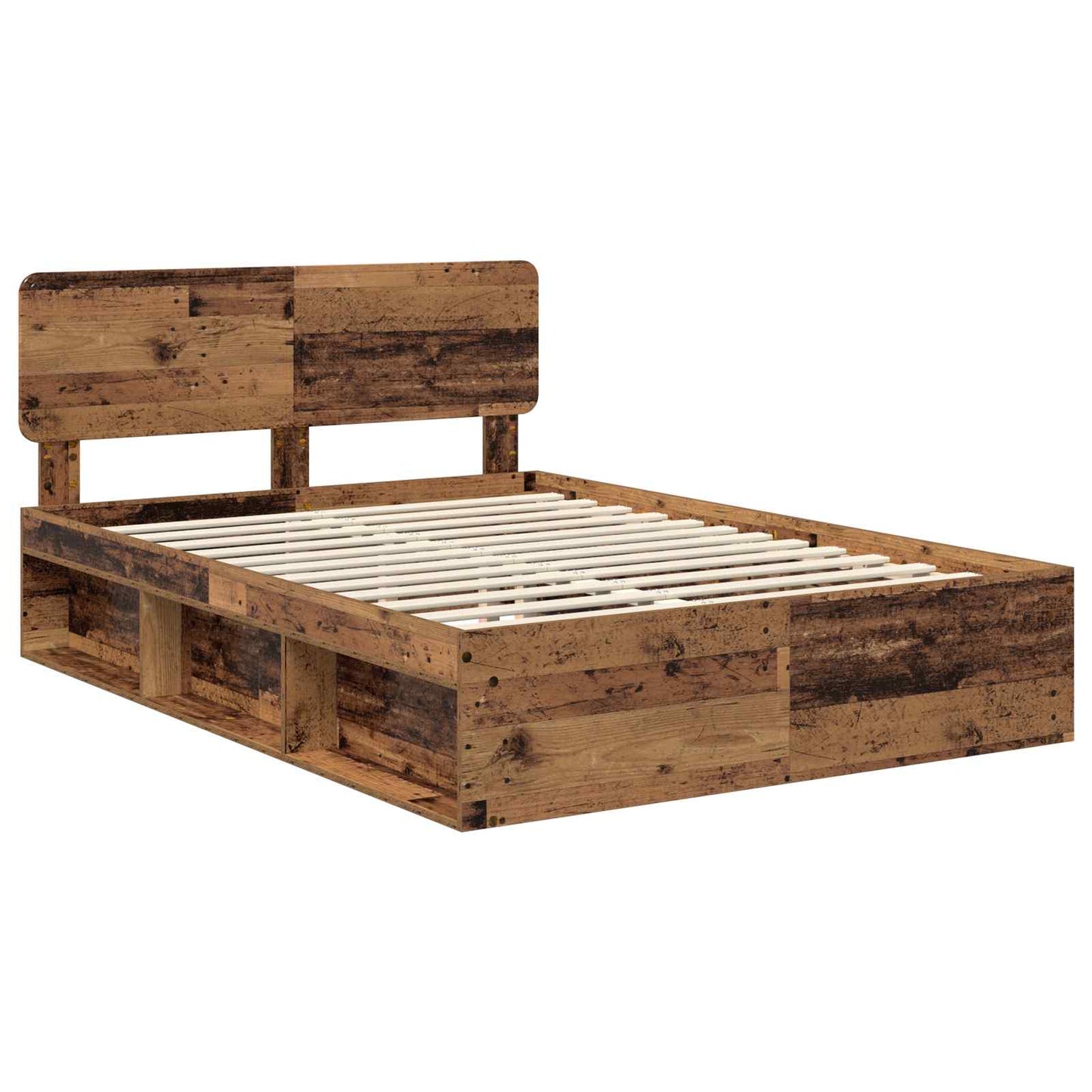 vidaXL Bettrahmen Altholz 140 x 190 cm Massives Kiefernholz