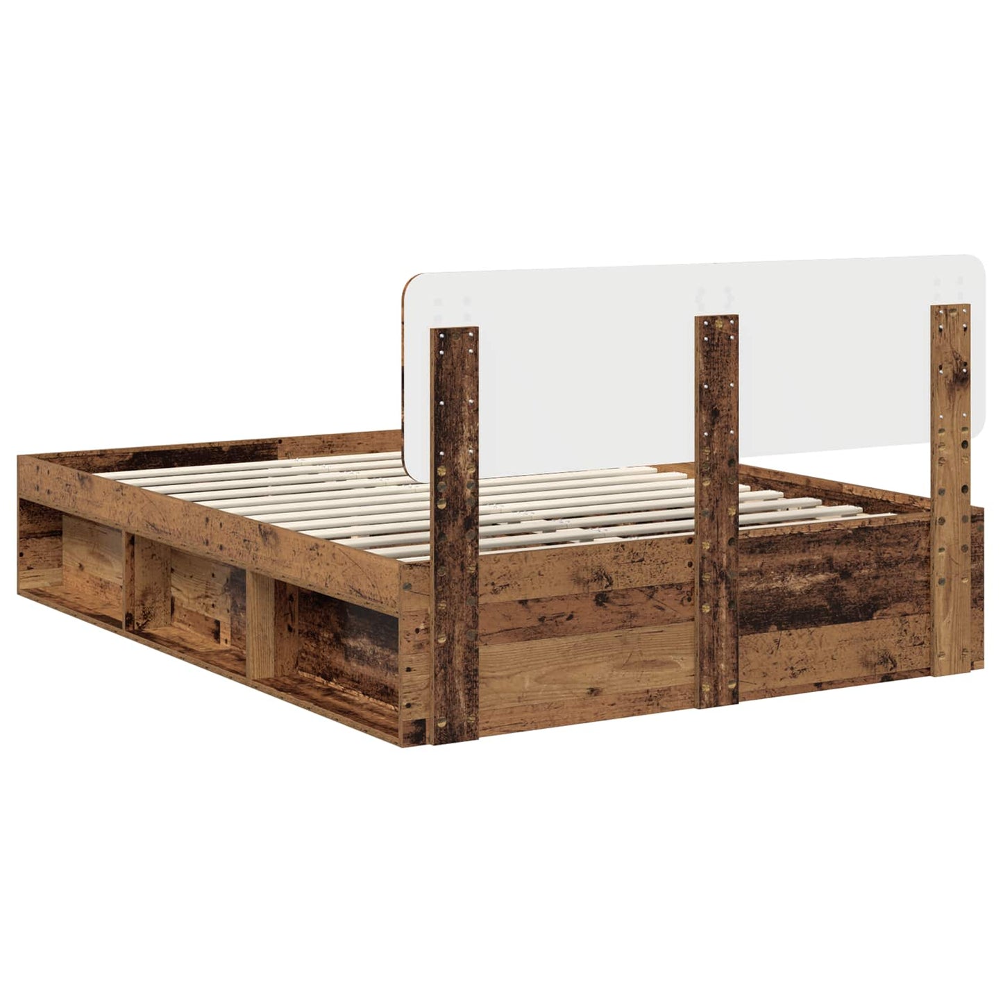 vidaXL Bettrahmen Altholz 140 x 190 cm Massives Kiefernholz