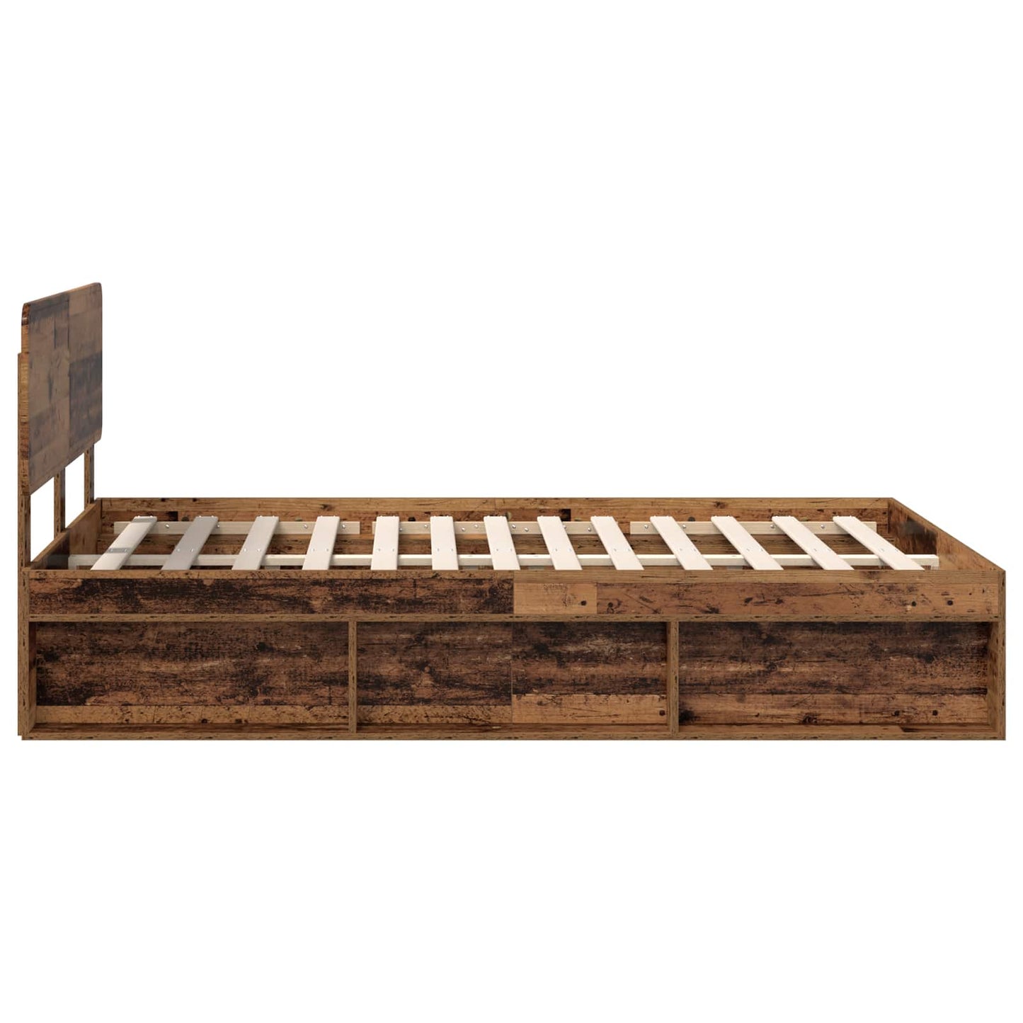vidaXL Bettrahmen Altholz 140 x 190 cm Massives Kiefernholz