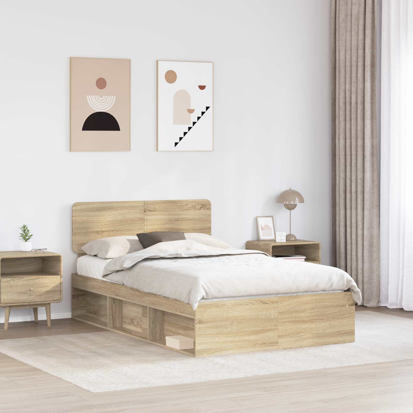 vidaXL Bettrahmen Sonoma 120 x 200 cm Massives Kiefernholz