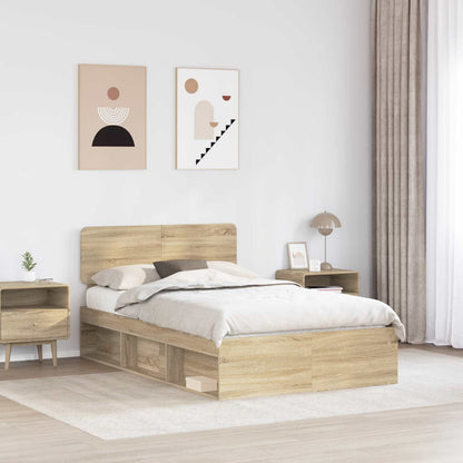 vidaXL Bettrahmen Sonoma 120 x 200 cm Massives Kiefernholz