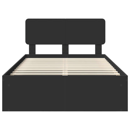 vidaXL Bettrahmen Schwarz 120 x 190 cm Massives Kiefernholz