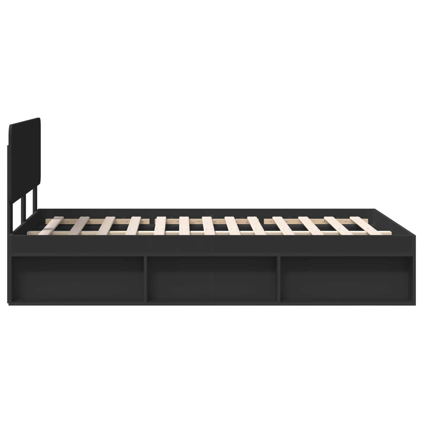 vidaXL Bettrahmen Schwarz 120 x 190 cm Massives Kiefernholz