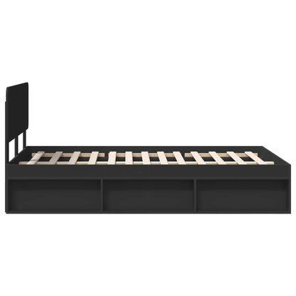 vidaXL Bettrahmen Schwarz 120 x 190 cm Massives Kiefernholz